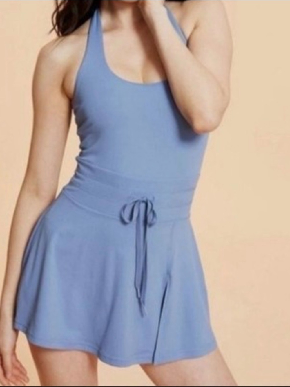 Blogilates small Game Set Match Halter Active Dress Steel Blue Troposphere
